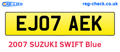 EJ07AEK are the vehicle registration plates.
