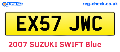 EX57JWC are the vehicle registration plates.