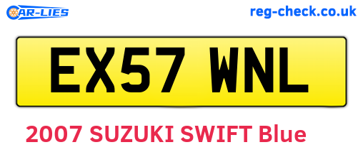 EX57WNL are the vehicle registration plates.