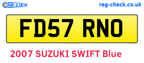 FD57RNO are the vehicle registration plates.