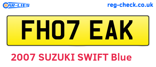 FH07EAK are the vehicle registration plates.