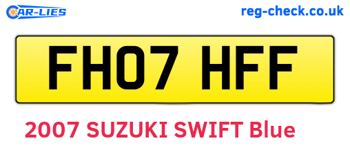 FH07HFF are the vehicle registration plates.