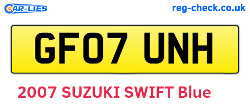 GF07UNH are the vehicle registration plates.