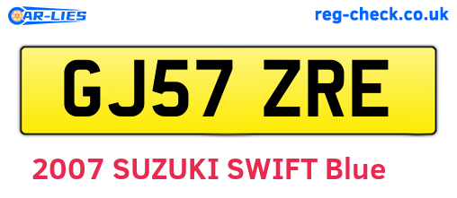 GJ57ZRE are the vehicle registration plates.