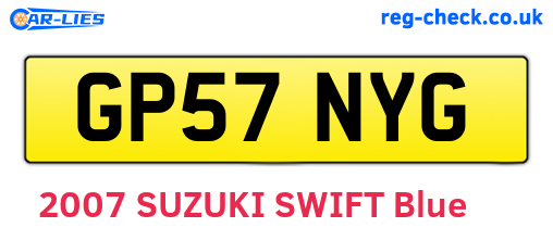 GP57NYG are the vehicle registration plates.
