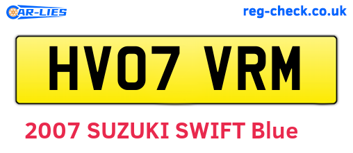 HV07VRM are the vehicle registration plates.
