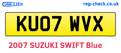 KU07WVX are the vehicle registration plates.