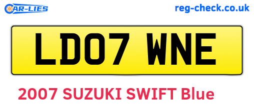 LD07WNE are the vehicle registration plates.