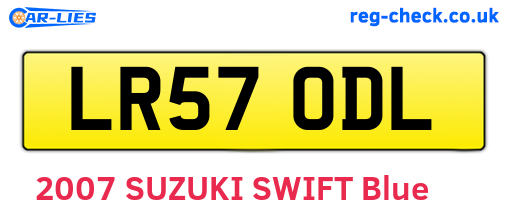 LR57ODL are the vehicle registration plates.