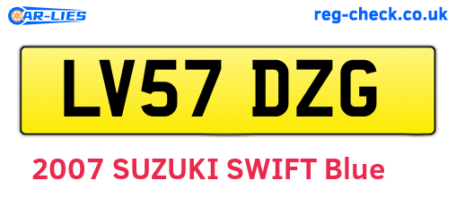 LV57DZG are the vehicle registration plates.