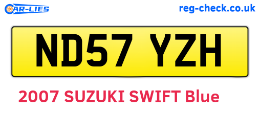 ND57YZH are the vehicle registration plates.