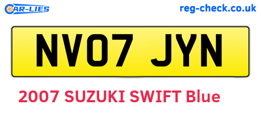 NV07JYN are the vehicle registration plates.