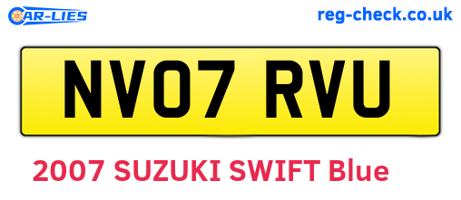 NV07RVU are the vehicle registration plates.
