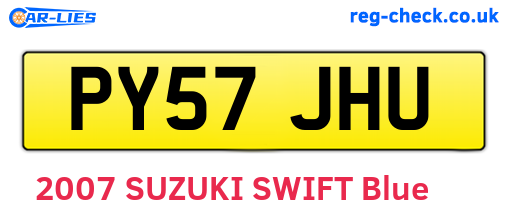 PY57JHU are the vehicle registration plates.