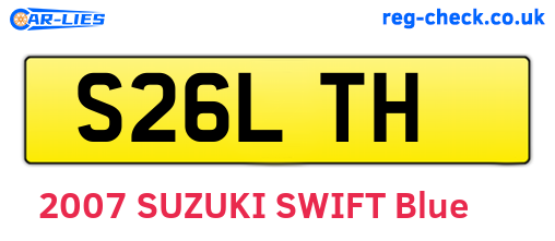 S26LTH are the vehicle registration plates.