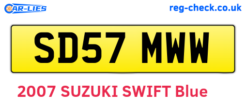 SD57MWW are the vehicle registration plates.