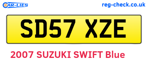 SD57XZE are the vehicle registration plates.