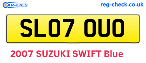 SL07OUO are the vehicle registration plates.