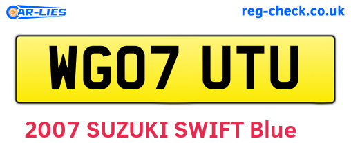 WG07UTU are the vehicle registration plates.