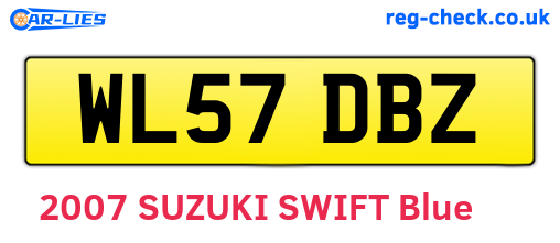 WL57DBZ are the vehicle registration plates.