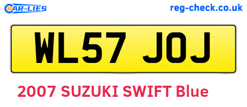 WL57JOJ are the vehicle registration plates.