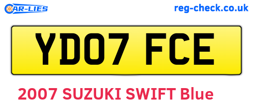YD07FCE are the vehicle registration plates.