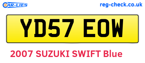 YD57EOW are the vehicle registration plates.