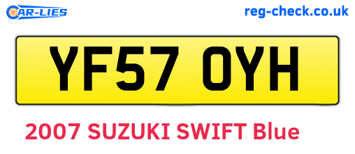 YF57OYH are the vehicle registration plates.