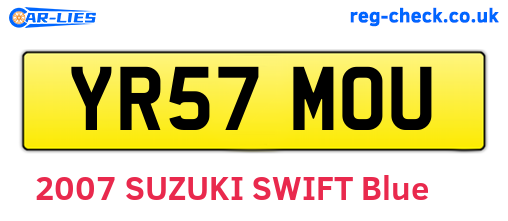 YR57MOU are the vehicle registration plates.