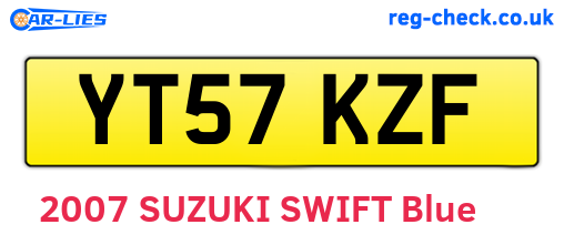 YT57KZF are the vehicle registration plates.