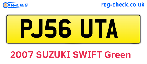 PJ56UTA are the vehicle registration plates.