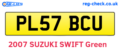 PL57BCU are the vehicle registration plates.
