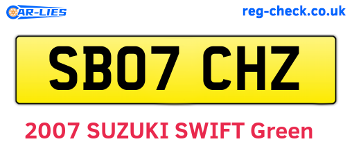 SB07CHZ are the vehicle registration plates.