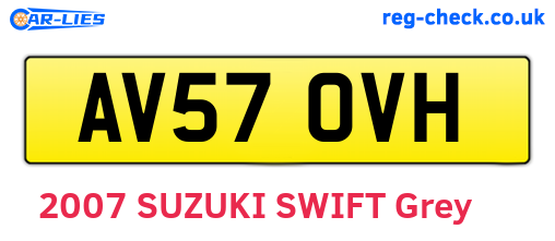 AV57OVH are the vehicle registration plates.