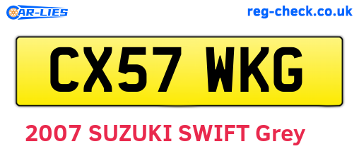 CX57WKG are the vehicle registration plates.