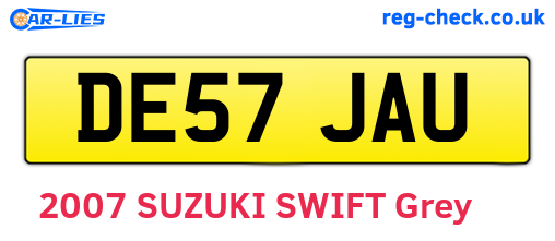 DE57JAU are the vehicle registration plates.