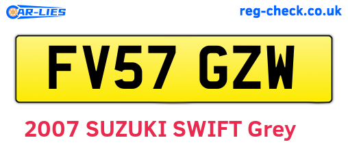 FV57GZW are the vehicle registration plates.
