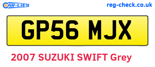 GP56MJX are the vehicle registration plates.