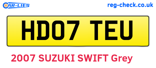 HD07TEU are the vehicle registration plates.