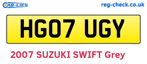 HG07UGY are the vehicle registration plates.