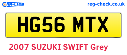 HG56MTX are the vehicle registration plates.