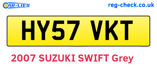 HY57VKT are the vehicle registration plates.