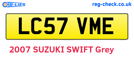 LC57VME are the vehicle registration plates.