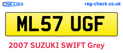 ML57UGF are the vehicle registration plates.