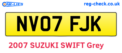 NV07FJK are the vehicle registration plates.