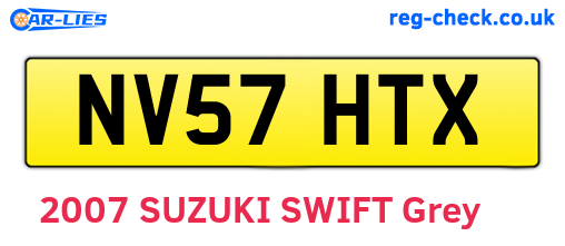 NV57HTX are the vehicle registration plates.