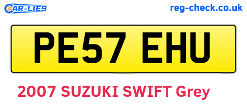 PE57EHU are the vehicle registration plates.