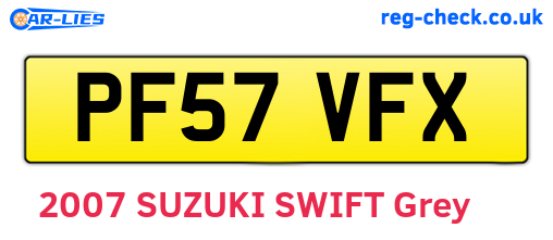 PF57VFX are the vehicle registration plates.