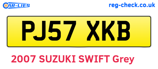 PJ57XKB are the vehicle registration plates.