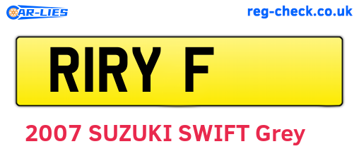 R1RYF are the vehicle registration plates.